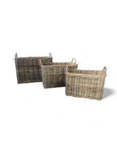  Rect. Baskets, set of 3+ Wheels, Jutte