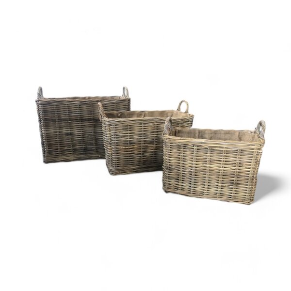 Rect. Baskets, set of 3+ Wheels, Jutte