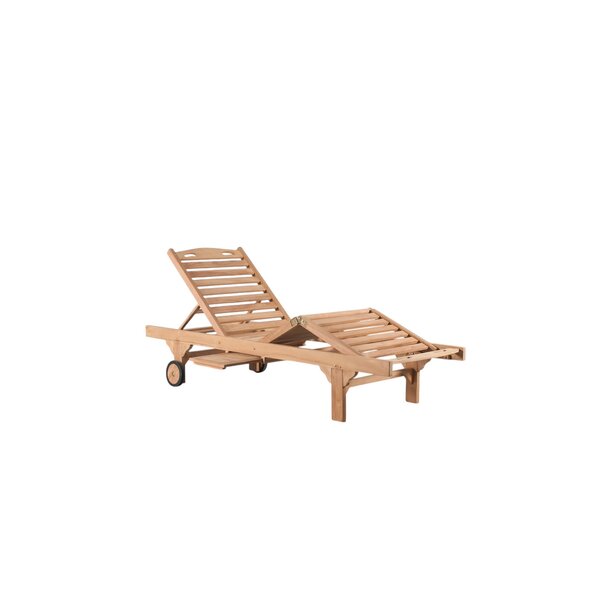 Teak transat 3-positions avec table extensible