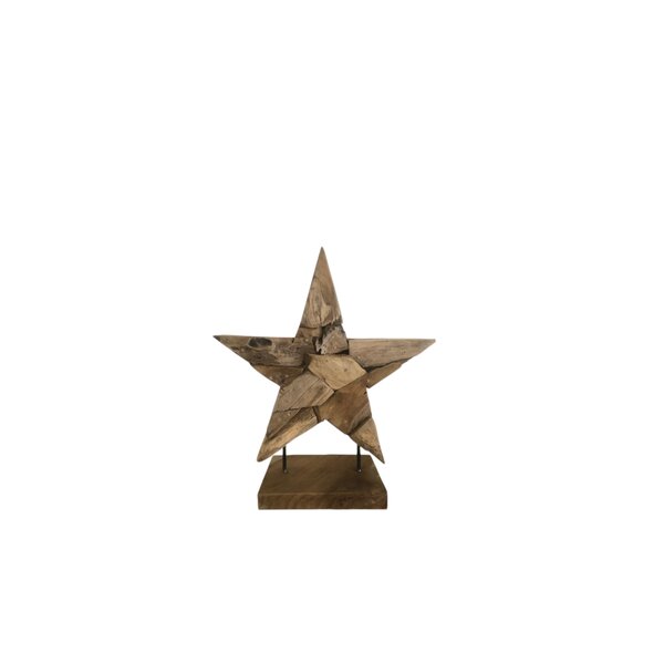 Teak-One Statue "CLOSED STAR" en bois étoile  H 45 cm.