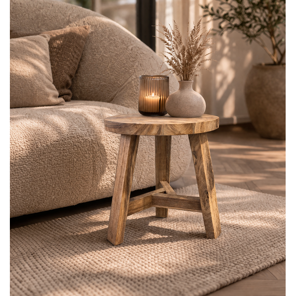 Teak-One Round stool