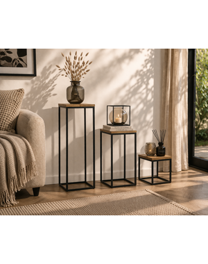 Teak-One piédestal rustique et mince