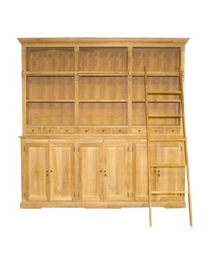 Teak-One Bibliotheek wandkast met 9 schuiven