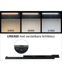 Railspot LINEA60 zwart 3000K|4000K|5700K 3F