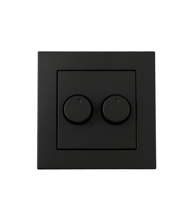 DUO LED Dimmer | afdekraam | mat zwart