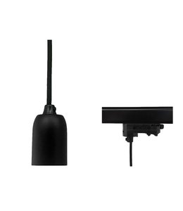 Hanglamp E27 Fitting 3Fase zwart