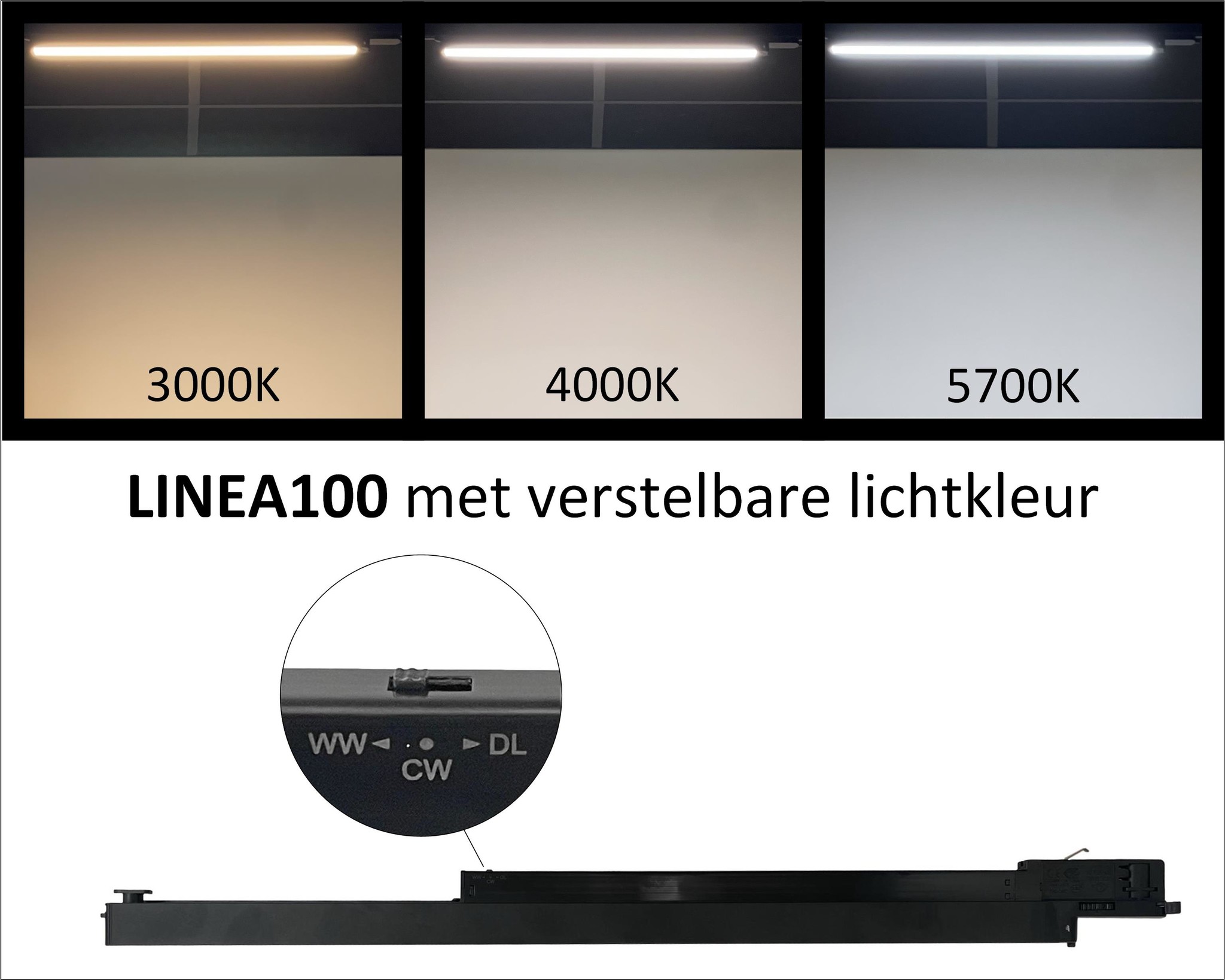 Railspot.nl LINEA100 LED TL railverlichting - lichtkleur - Railspot.nl