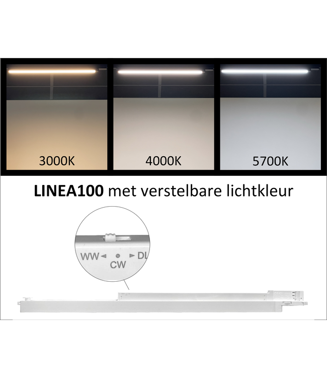 Railspot LINEA100 wit 3000K|4000K|5700K 3F