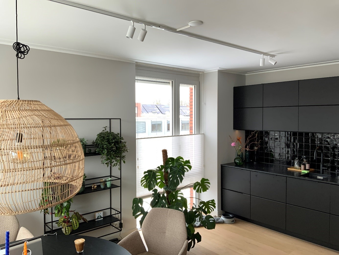 railverlichting met hanglamp