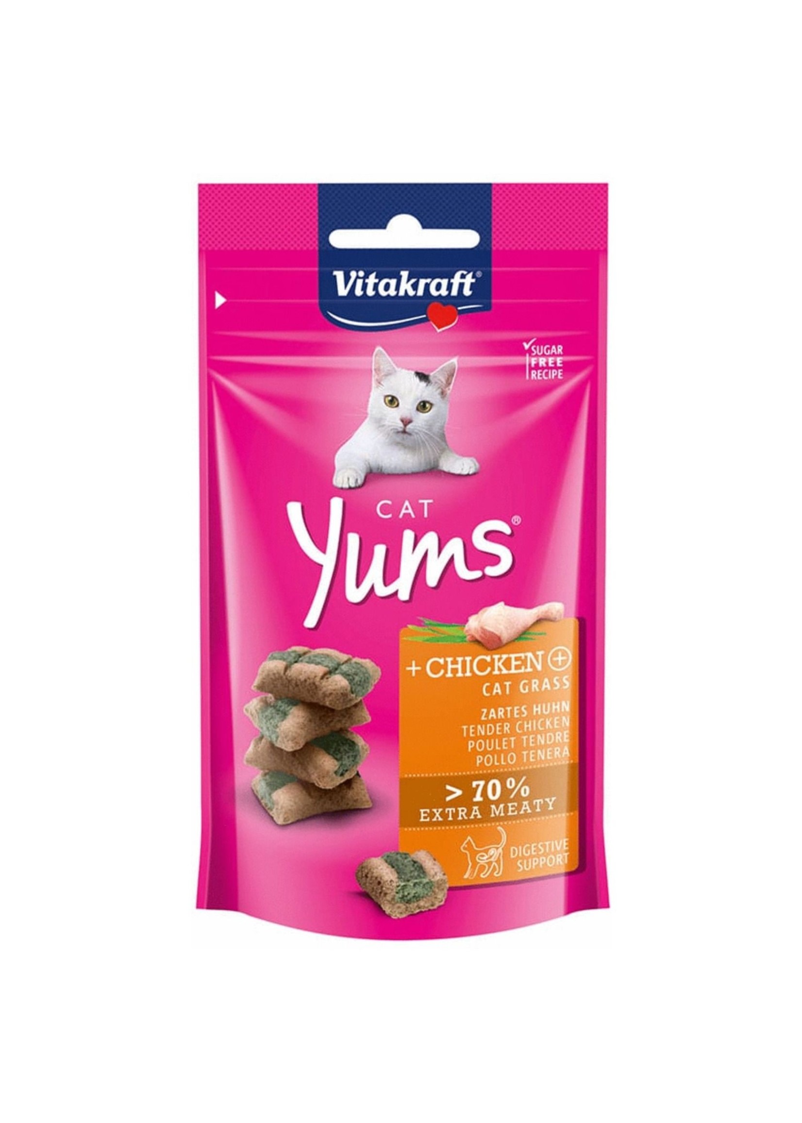 Vitakraft Cat Yums, Kip en Kattengras