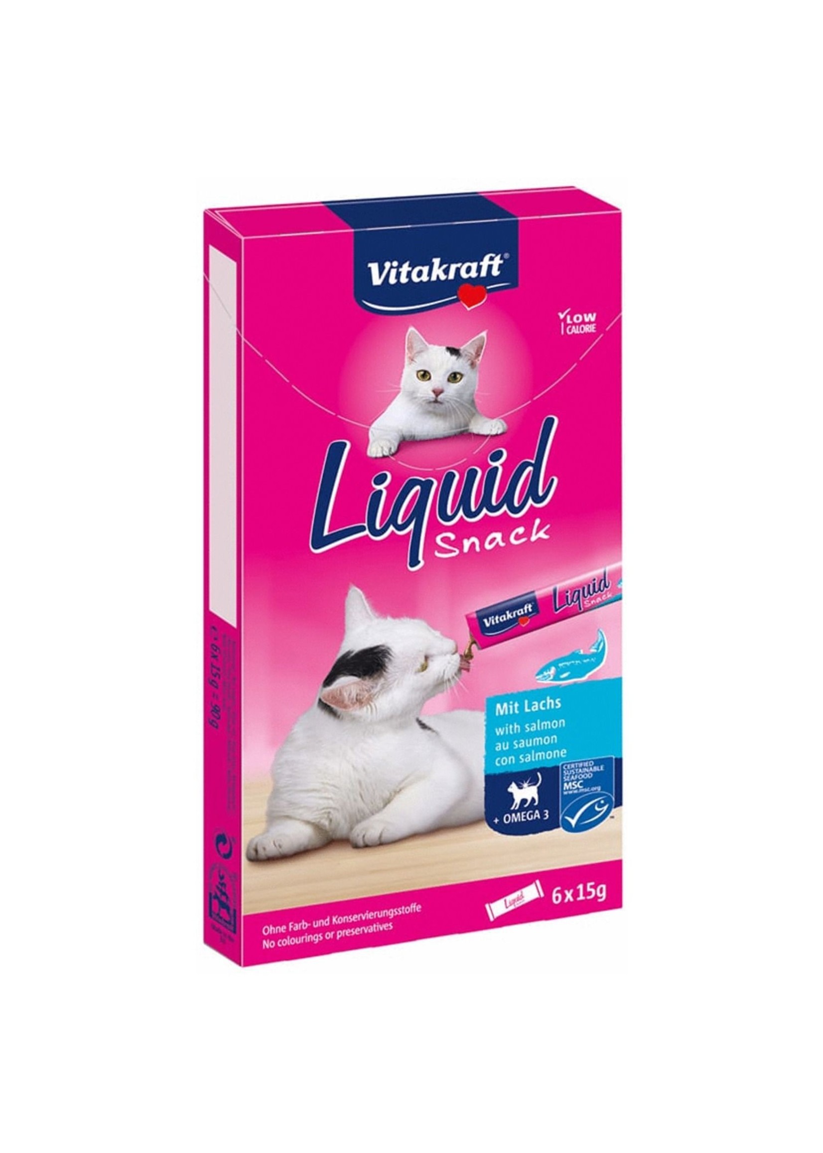 Vitakraft Cat Liquid Snack 6 stuks. Zalm