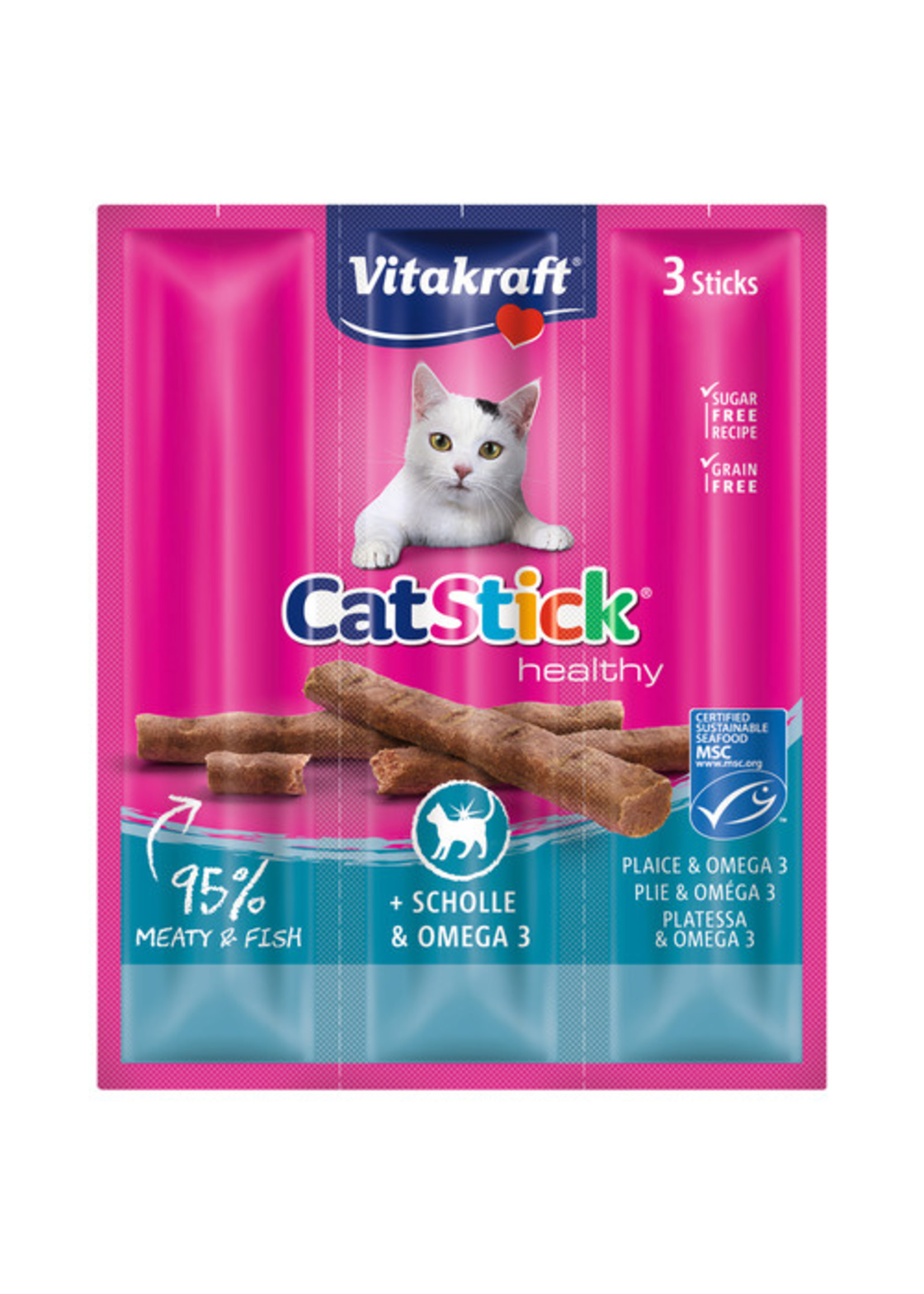 Vitakraft Cat-Sticks 3 stuks. Schol & Omega 3