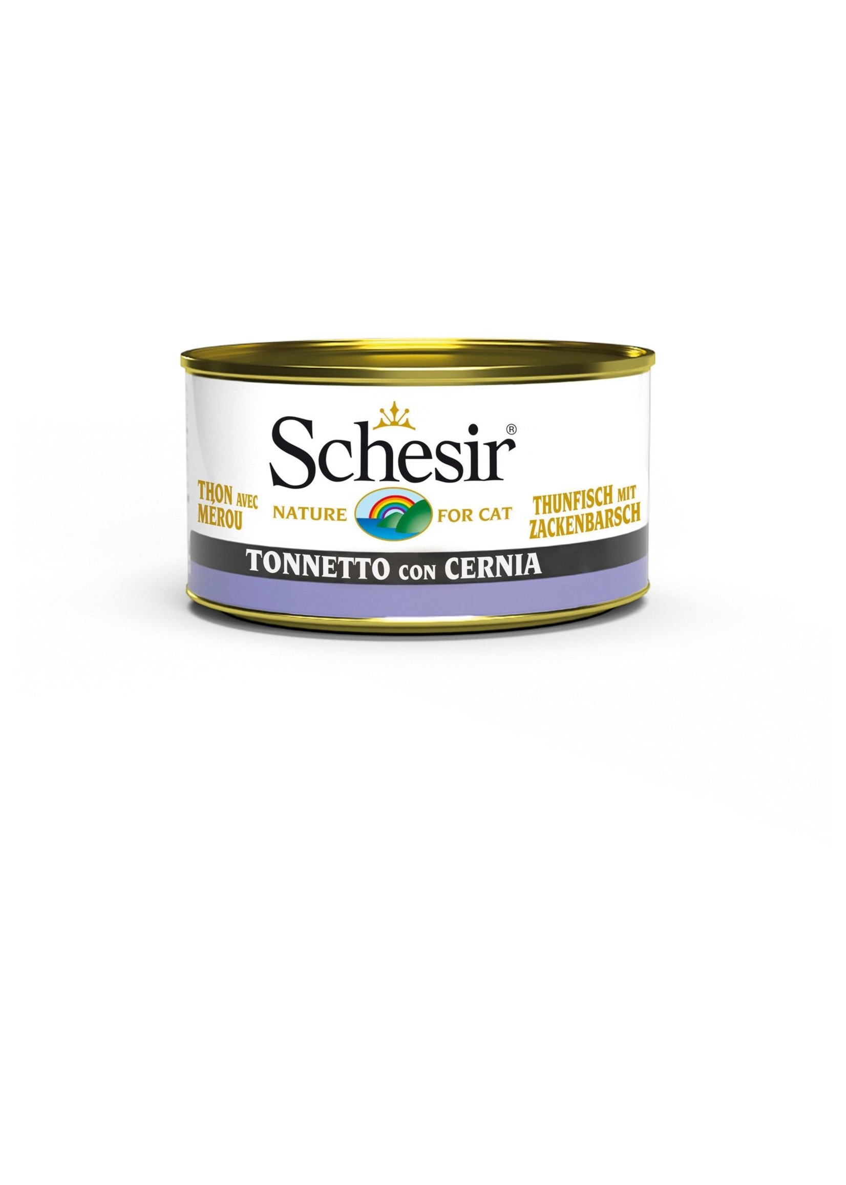 Schesir Kat Adult Blik, Tonijn&Zaagbaars, 85 gram