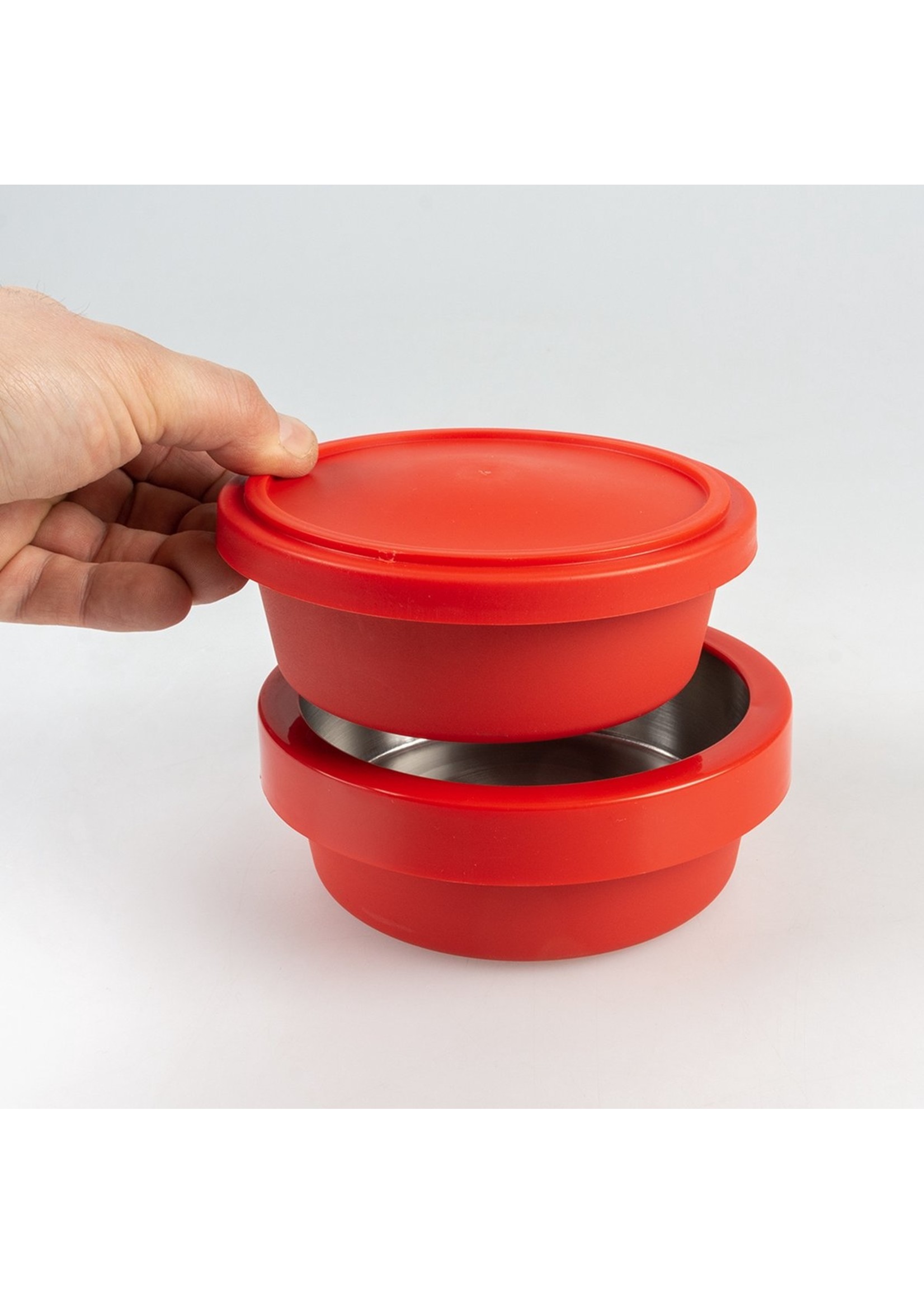 2-in-1 reiskommen rood 450/620ml - Ø13/14cm