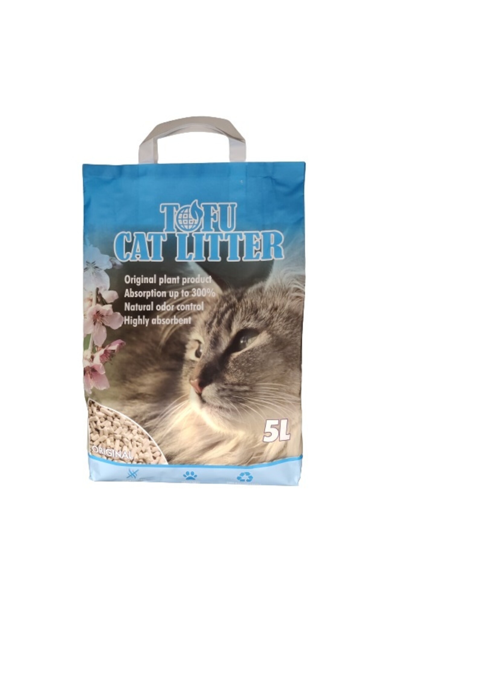 Tofu kattenbakvulling. 5 Liter. Regular. 100% biologisch afbreekbaar