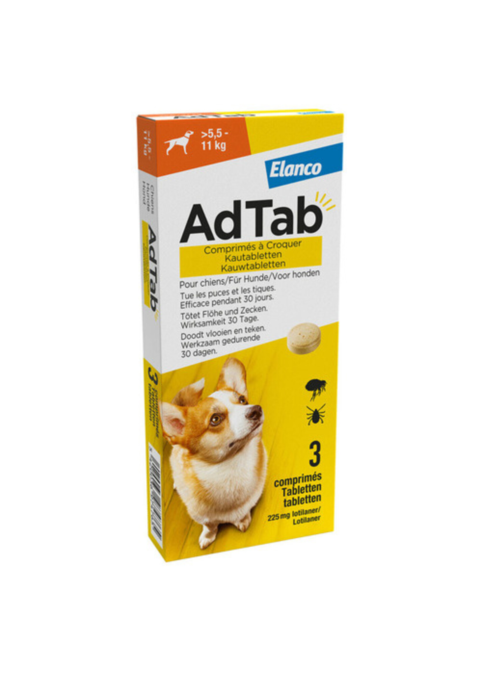 Adtab kauwtabletten hond. 5,5-11 kg.