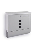 Brievenbus mét krantenvak, grijs