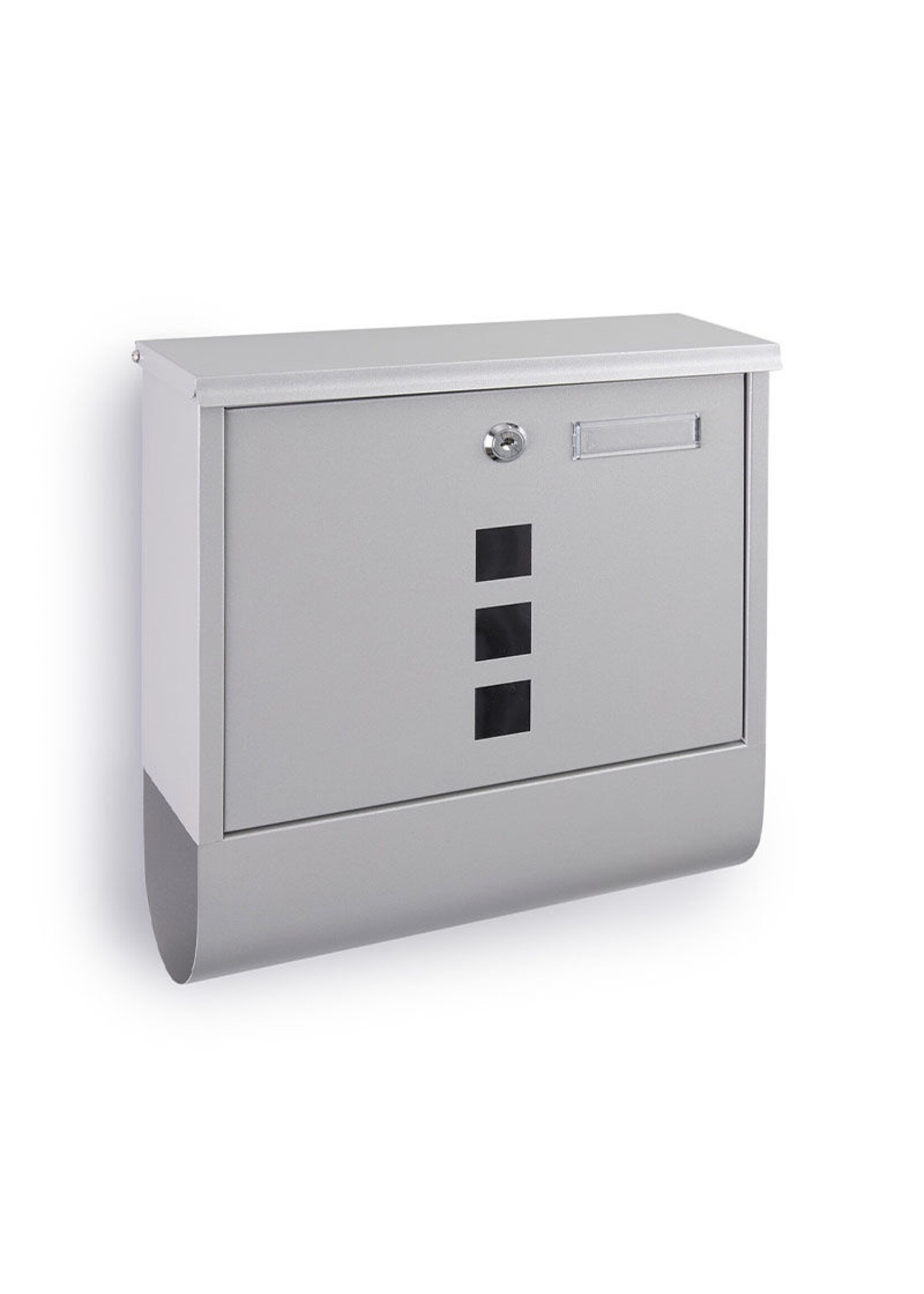 Brievenbus mét krantenvak, grijs