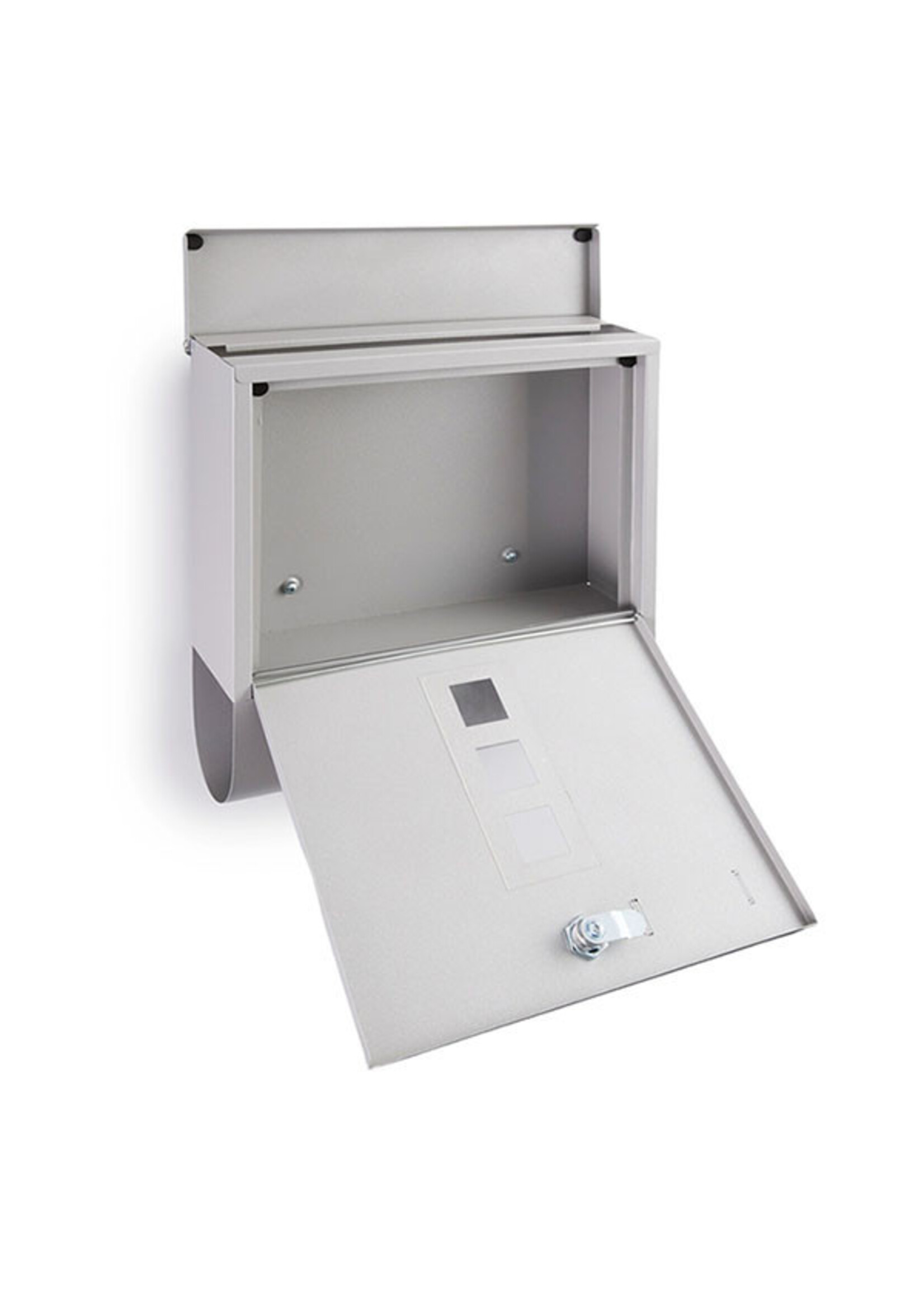 Brievenbus mét krantenvak, grijs