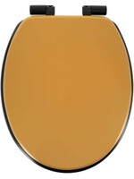 Toiletbril met soft-close deksel, okergele deksel met een zwarte bril-MDF