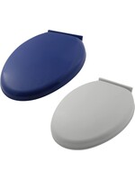 Toiletbril met deksel, kunststof. Blauw of Grijs