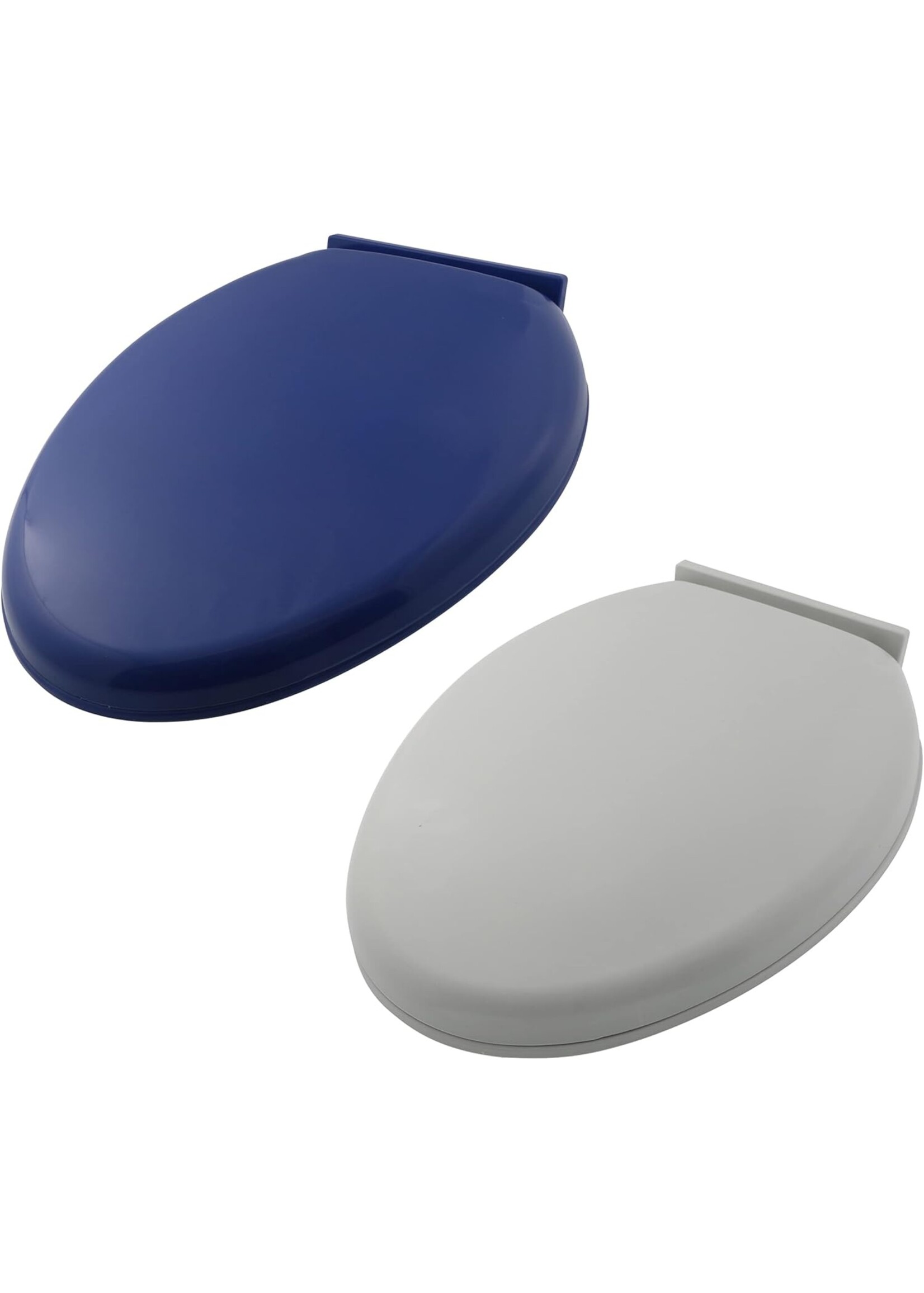 Toiletbril met deksel, kunststof. Blauw of Grijs