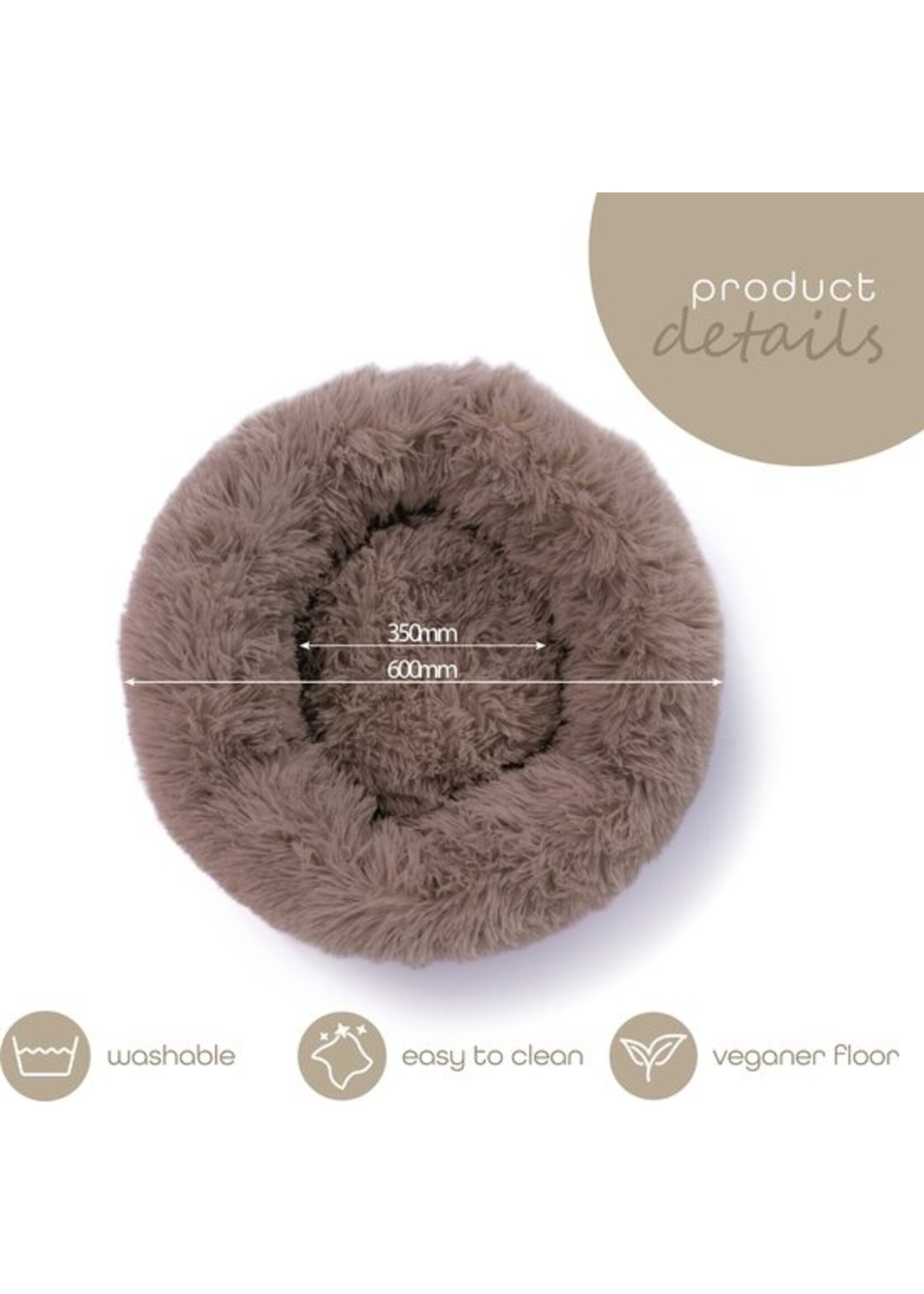 Fluffy hondenmand. 80 cm. In 3 kleuren.