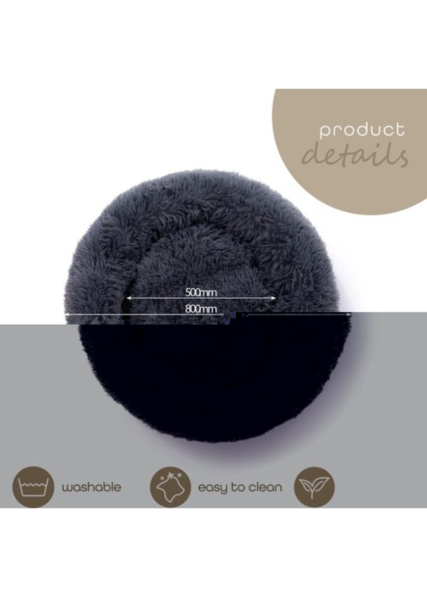 Fluffy hondenmand. 80 cm. In 3 kleuren.