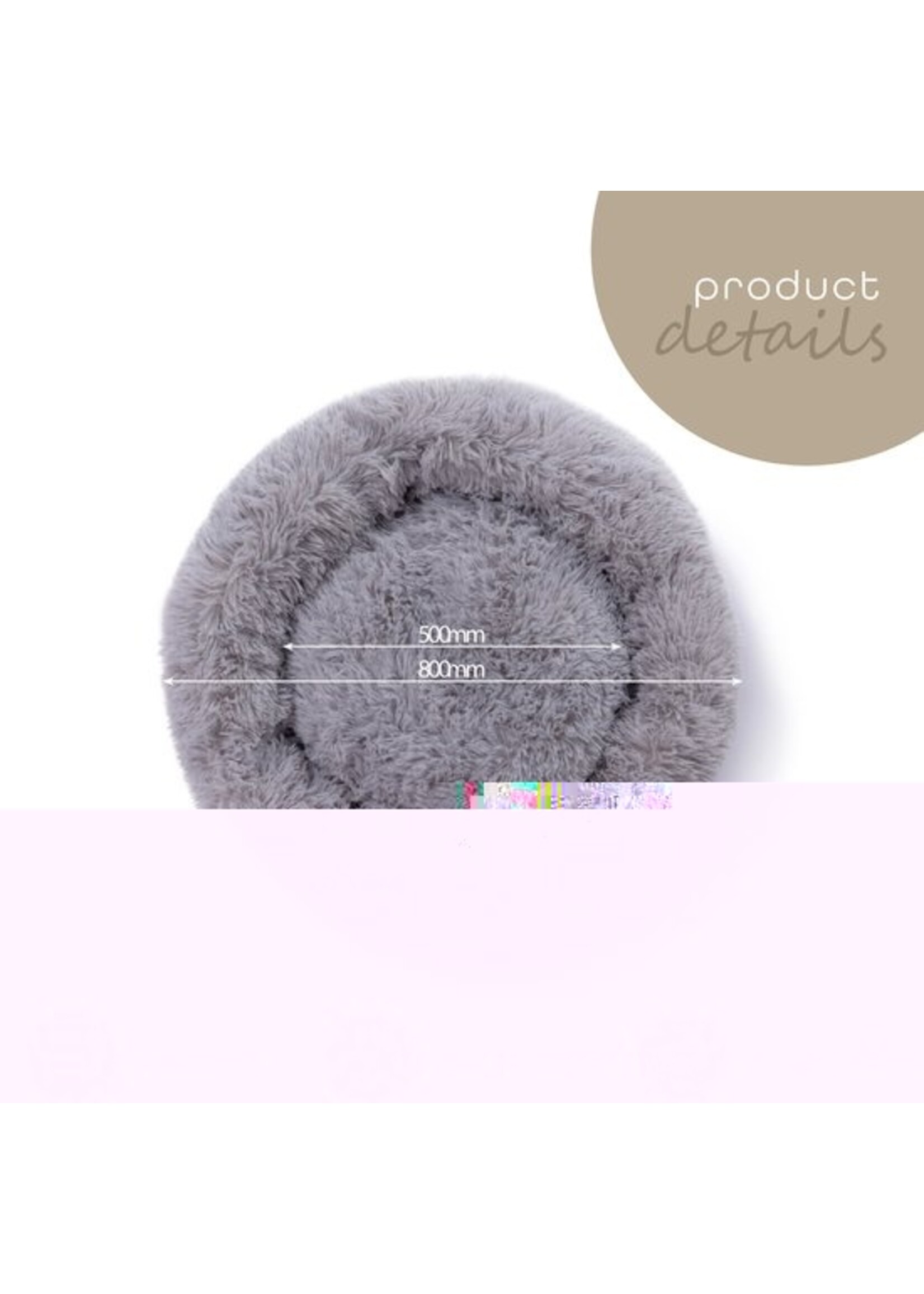 Fluffy hondenmand. 80 cm. In 3 kleuren.