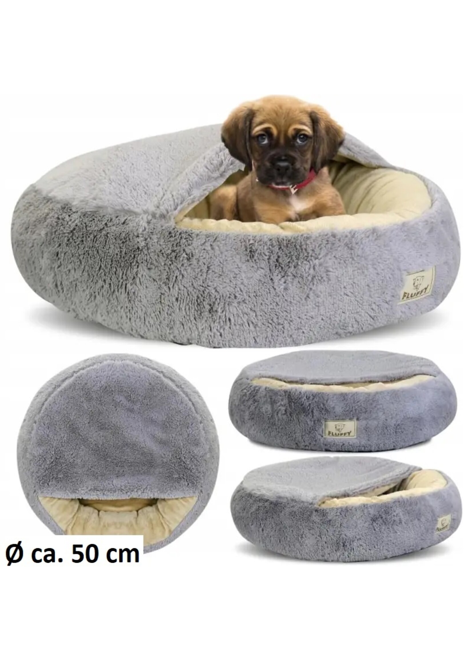 Hondenmand Fluffy met slaapovertrek, 50 cm