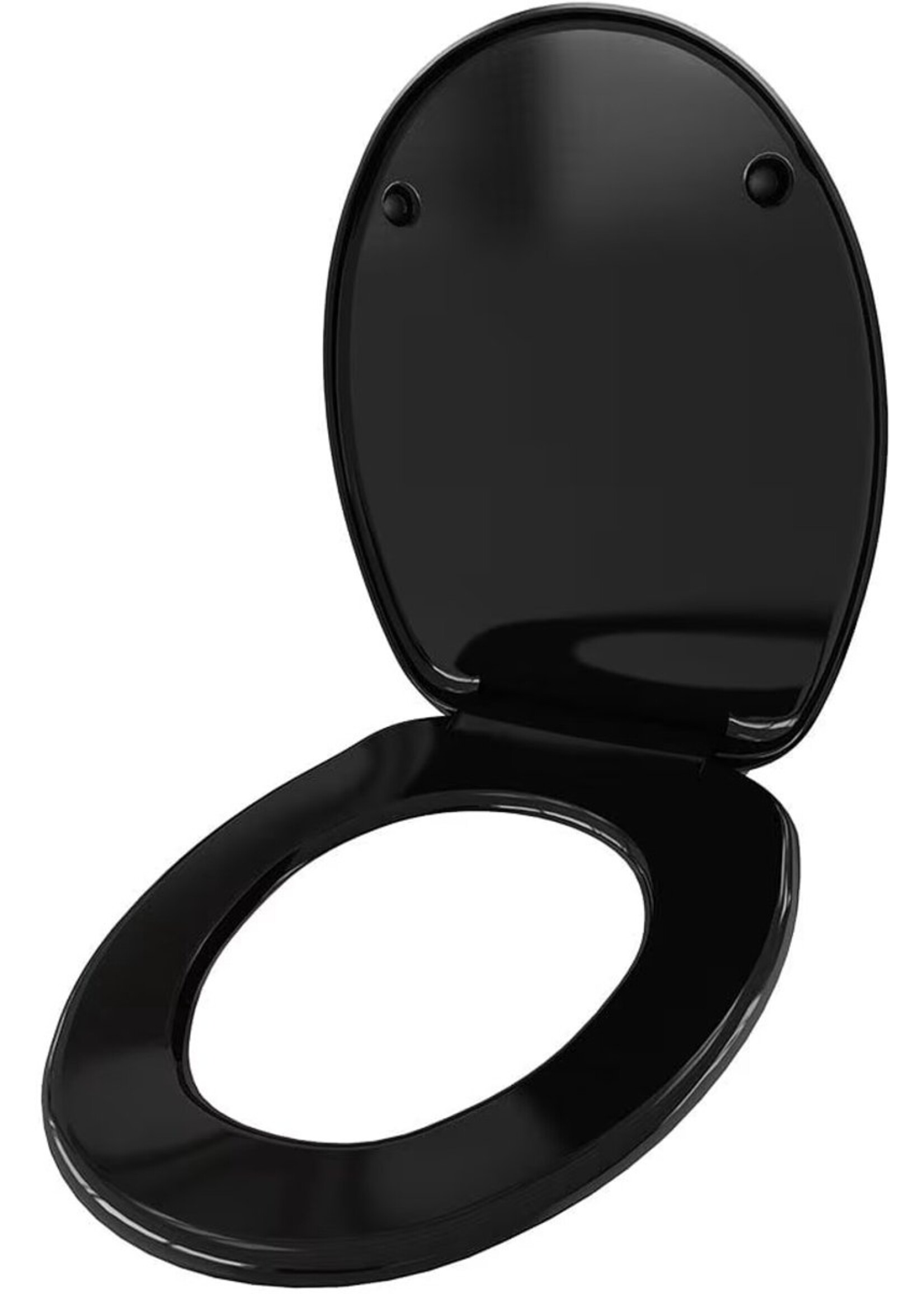 Toiletbril met soft close deksel, Quick release, zwart, grijs of wit