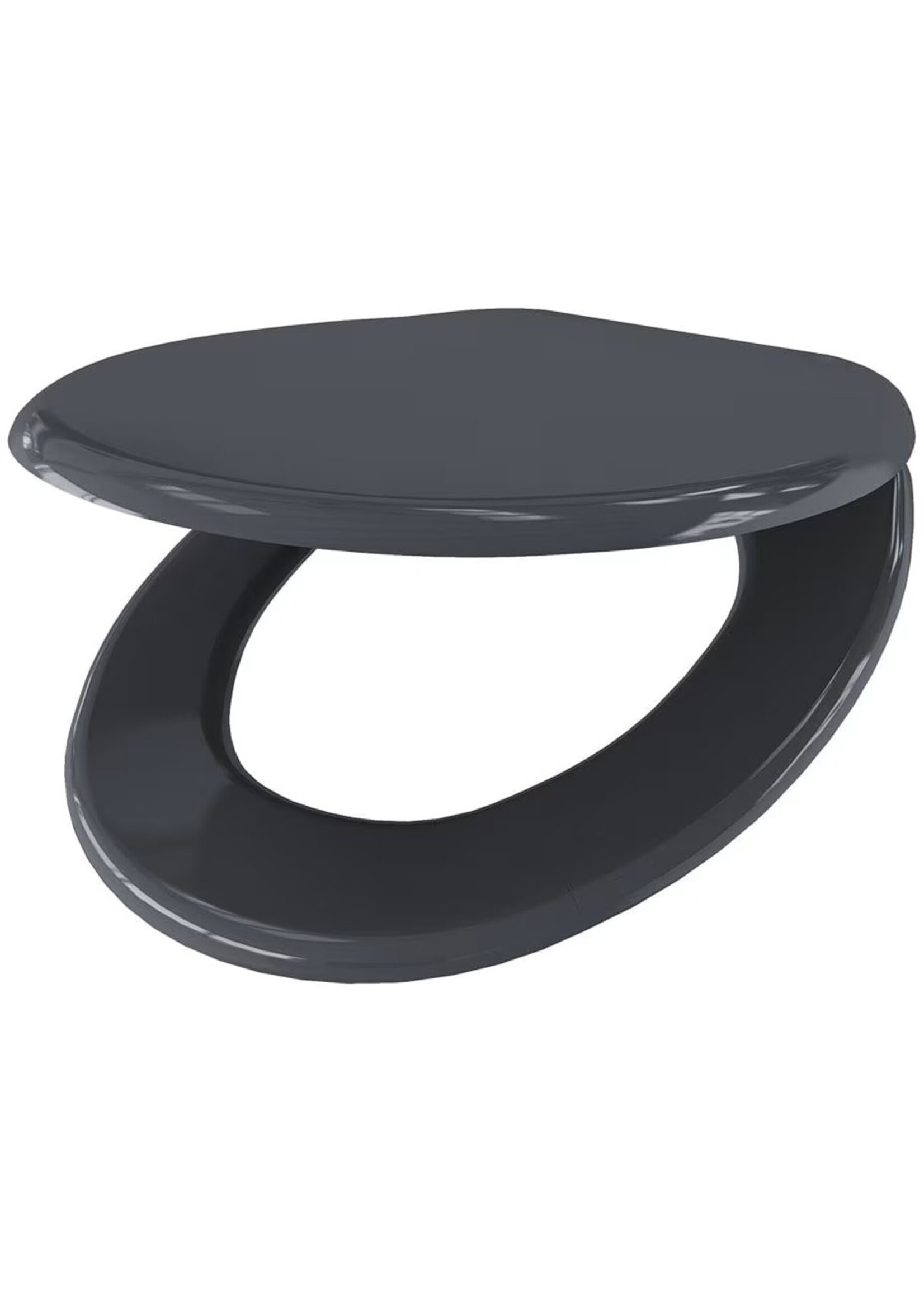 Toiletbril met soft close deksel, Quick release, zwart, grijs of wit