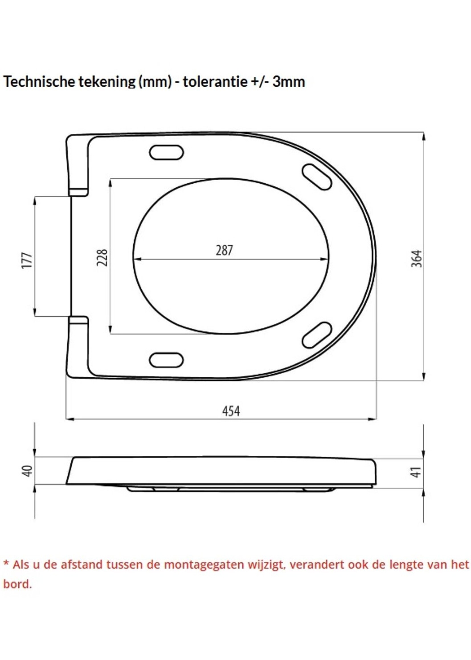 Toiletbril met soft close deksel, antibacterieel, krasbestendig, Zwart, Grijs of Wit