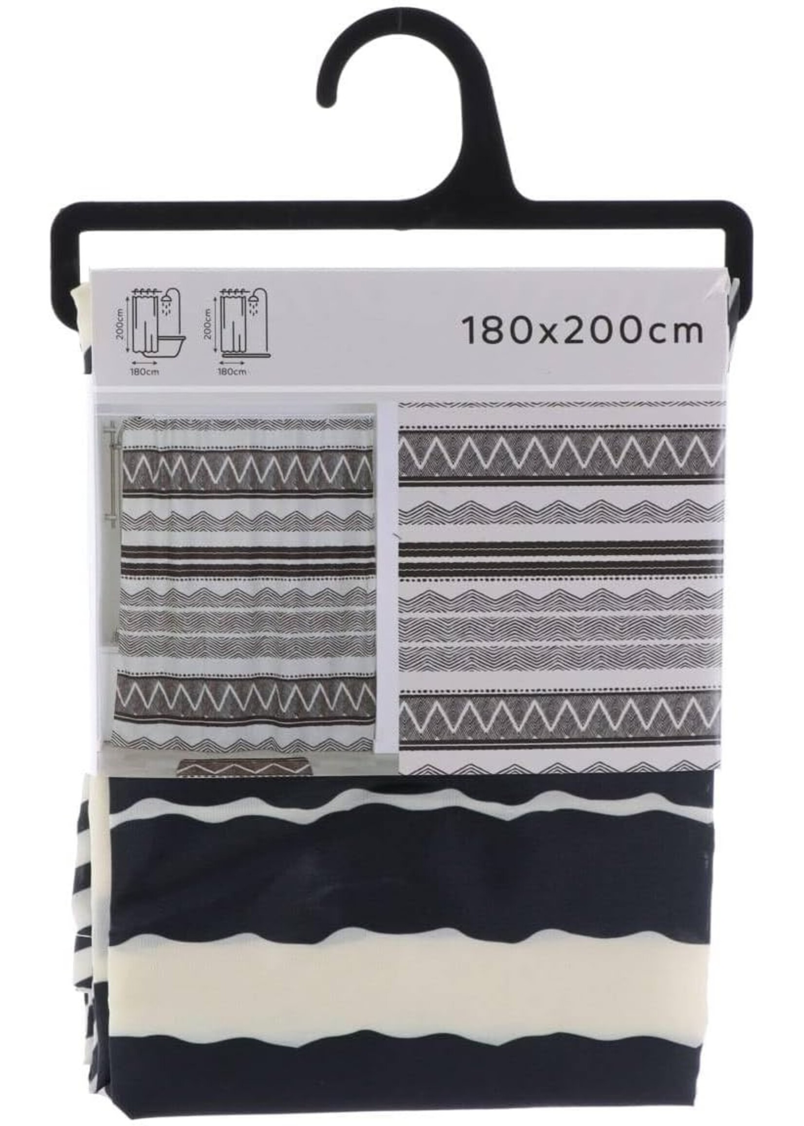 Douchegordijn van waterbestendig EVA - Zonder ringen-Modern design.