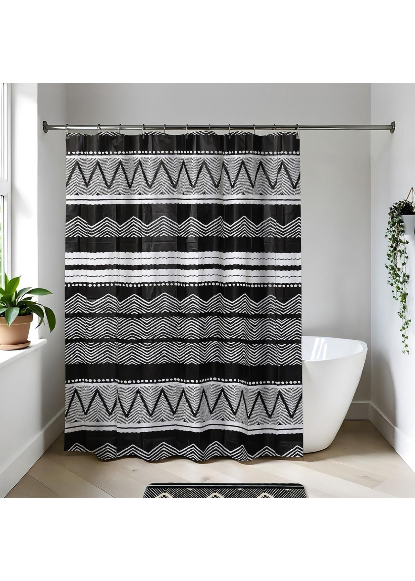 Douchegordijn van waterbestendig EVA - Zonder ringen-Modern design.