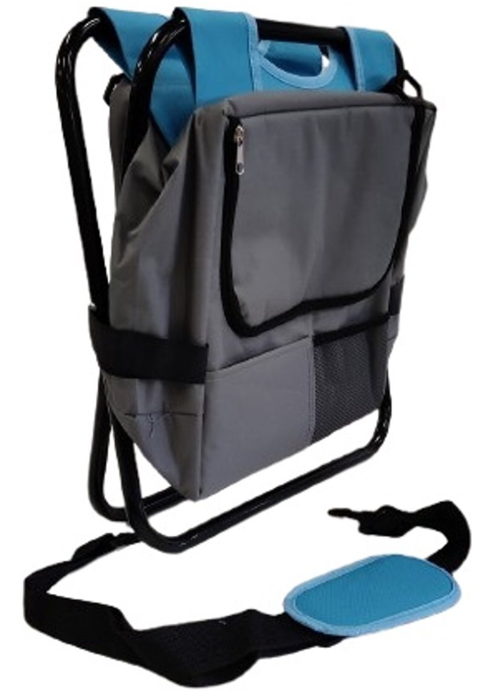 Visstoeltje mét koeltas, krukje voor festival, Campingstoeltje, Opvouwbaar.