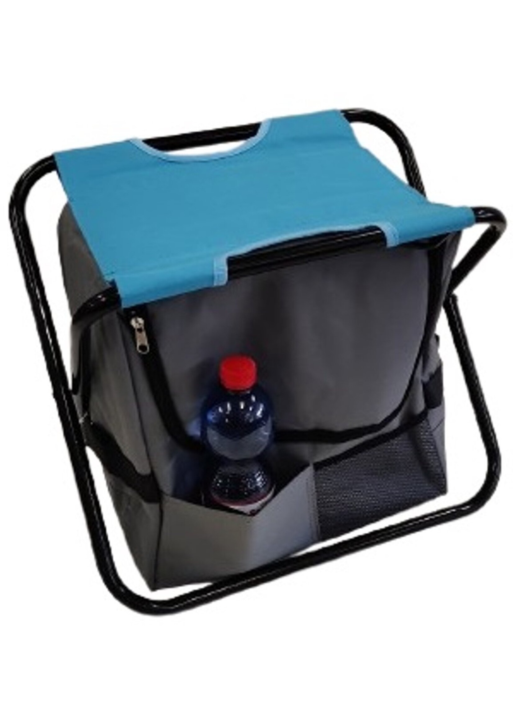 Visstoeltje mét koeltas, krukje voor festival, Campingstoeltje, Opvouwbaar.