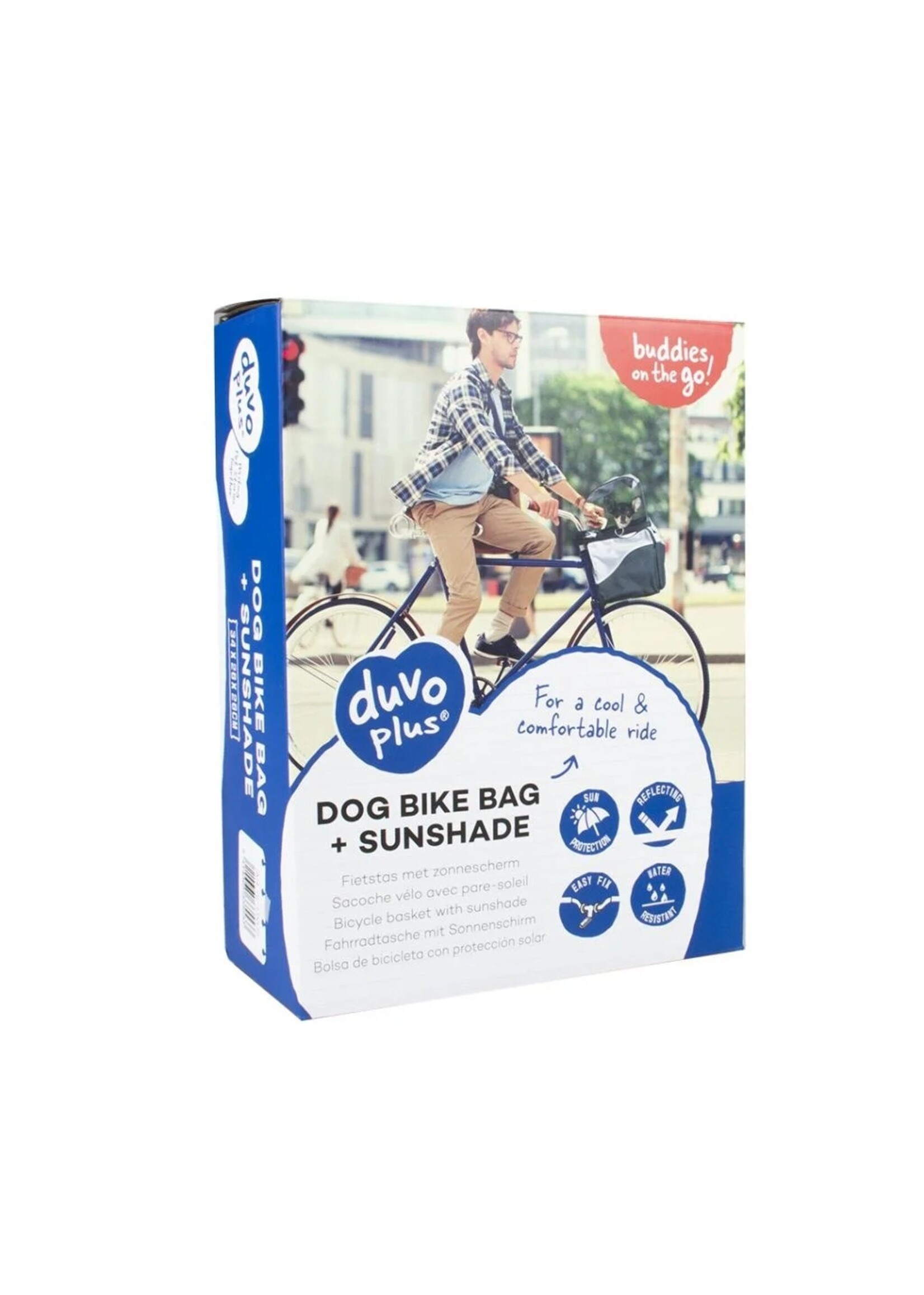 Duvo + hondenfietstas met zonnescherm