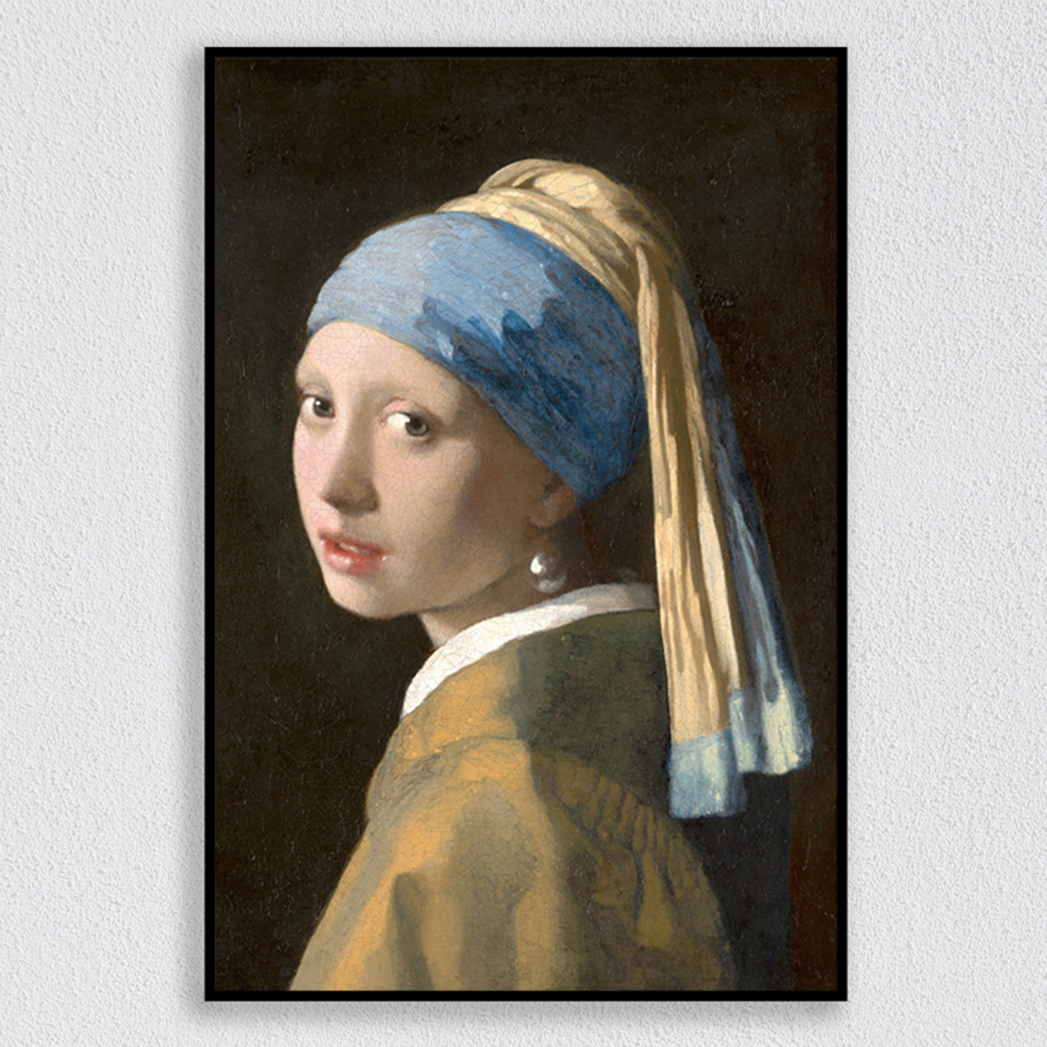 Fotolijst incl. Poster - Meisje met de parel - Johannes Vermeer - Bloemen - Rood