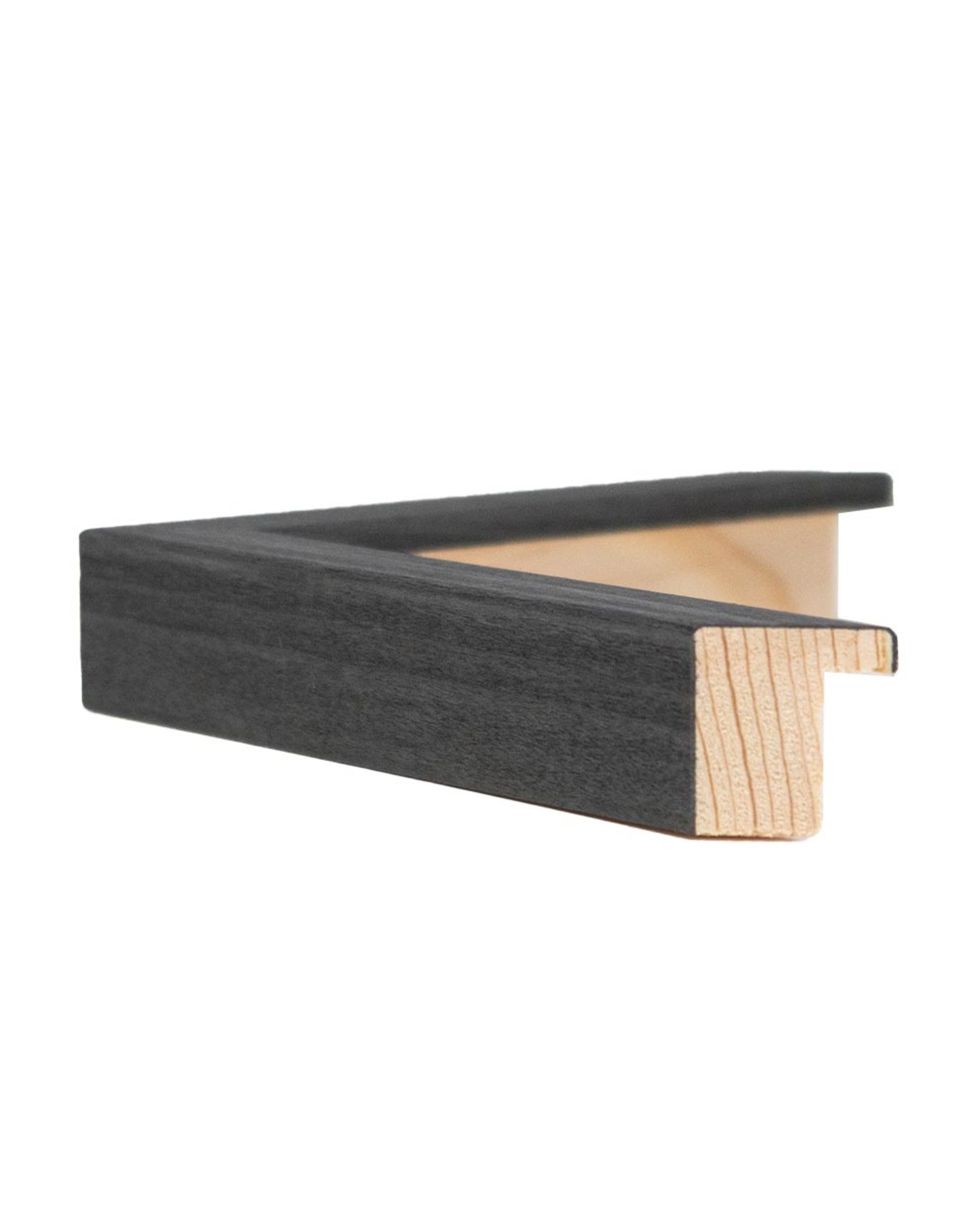 Lijsten Nederland | Houten lijst Calamar op maat antraciet-zwart | normaal glas (2 mm
