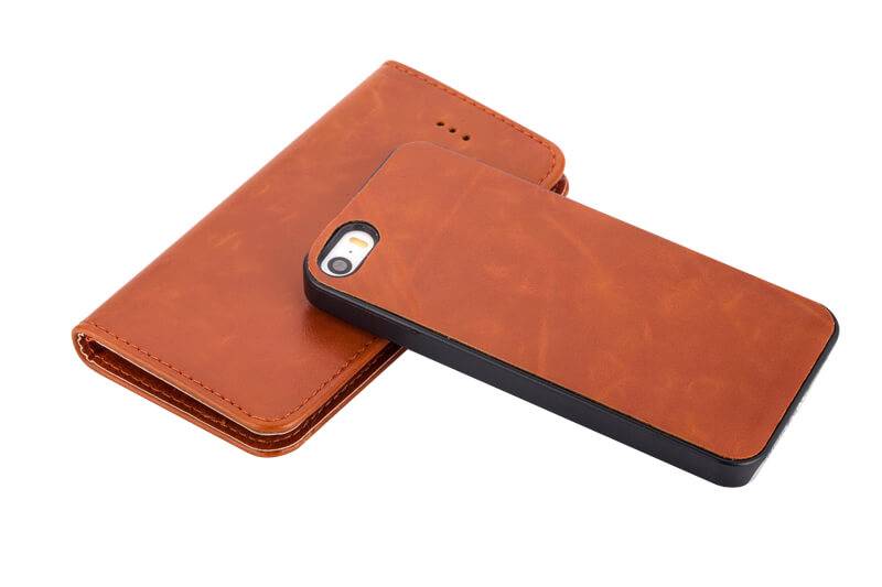 Iphone Se 5s 5 Bookcase Hoesje Uitneembaar 2 In 1 Bruin