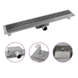 CityLine RVS douchegoot 80 cm flens met zijuitloop en haarfilter CityLine RVS douchegoot 80 cm flens met zijuitloop en haarfilter
