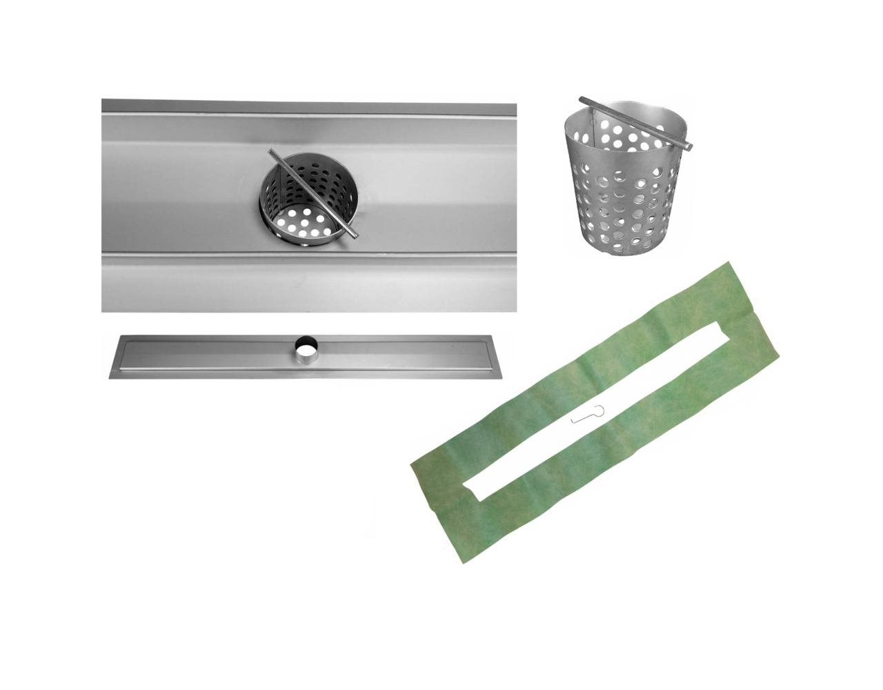 CityLine TopDesign RVS douchegoot 120 cm met onderuitloop en flens