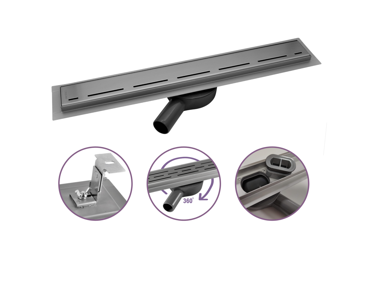 CityLine RVS douchegoot 120 cm met 360 graden draaibare uitloop