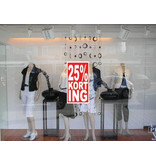 Rechteckige "25% korting" Sticker auf Niederländisch