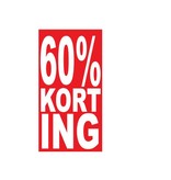 Rechteckige "60% korting" Sticker auf Niederländisch