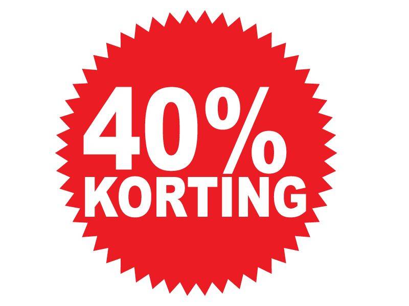Ronde 40% korting Sticker