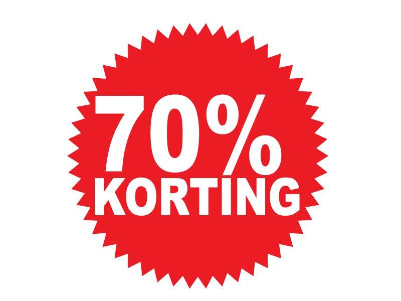 Ronde 70% korting Sticker