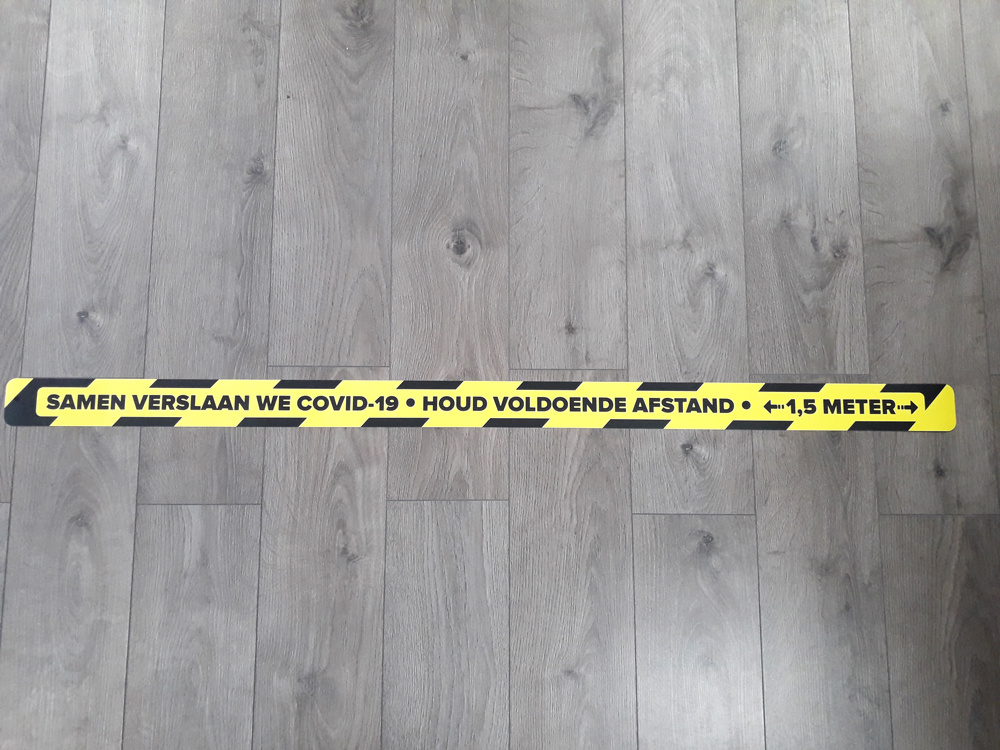 Floor line sticker keep distance 1.5 Meter