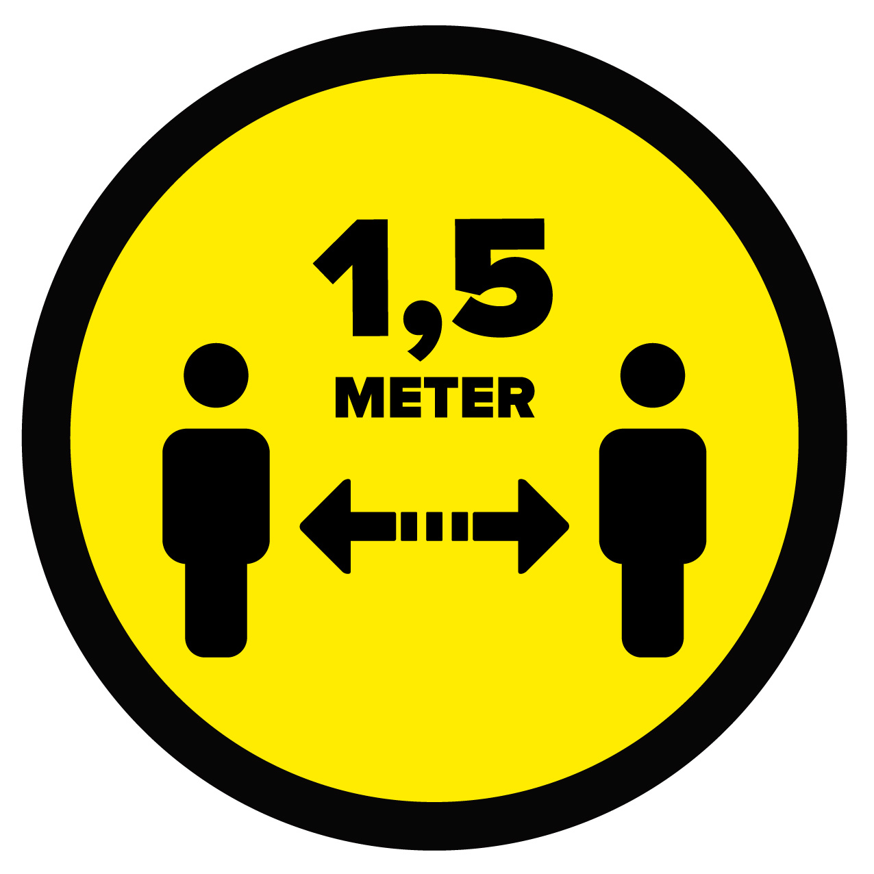 Store floor sticker distance 1.5 meters (round)